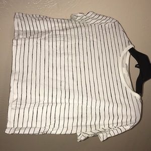 H&M striped basic crop t-shirt